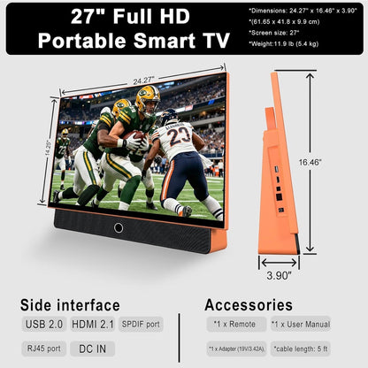 The Nomvia 4K GoScreen 24-32" — Portable Battery-Powered Smart TV